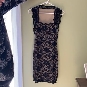 Never worn Black lace bodycon dress